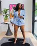 Trendy Women's Double-Breasted Denim Blazer With Lion Lapel – Slim Fit Stretch Jacket For Spring, Black/Deep Blue/Light Blue (S-XXL)_ecoleips.com
