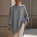 Voya Women's New Autumn And Winter Round Neck Pullover Sweater With Loose And Lazy Style, Solid Color Women's Sweater With Multiple Colors To Choose From_ecoleips.com