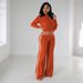 Women's Clothing Autumn And Winter New Long Sleeved Sweater Wide Leg Casual Trousers Two Piece Set_ecoleips.com