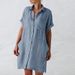 plus Size Cotton Long Sleeve Shirt Dress For Women Casual Regular Thickness Spring/Autumn Irregular Pocket Design_ecoleips.com