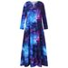 New Fashion 3D Starry Sky Print Long Sleeve Maxi Dress High Waist Slimming Long Dress For Women Casual Daily Wear_ecoleips.com