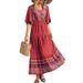 Summer New Hot-Selling Cross-Border Women's Bohemian Beach Vacation Flared Long Dress_ecoleips.com