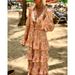 Women's Clothing Autumn Fashion Print Holiday Beach Mid Length Dress_ecoleips.com
