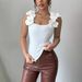 Women's Clothing Summer Fashion Temperament Leisure Three Dimensional Flower Decoration Knitted Sleeveless Top_ecoleips.com