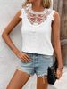 K Fashionable And Elegant Lace Collar Patchwork Small Vest Women's Solid Color Hook And Loop Suspender Top_ecoleips.com