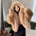 K New Explosion Street Eco Friendly Fur Imitation Fox Fur Hooded Coat For Women's High End Fury Warm Coat_ecoleips.com