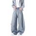 New Cross-border Floral Embroidery Straight-leg Jeans For Women, High-waisted, Loose-fitting, Slimming, Wide-leg,_ecoleips.com