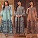 Muslim Abaya Dress With Chiffon & Rhinestones – Long Sleeve Modest Islamic Dress For Women, Ethnic Tribal Print, Casual & Elegant (Brown/Grey/Green)_ecoleips.com