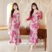 Women's Clothing Rouge Floral Hip Wrapped Fishtail Bias Cut Dress Large Size French Print Suspender Dress_ecoleips.com