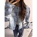 Washed Vintage Short Design New American Style Denim For Women, Spring And Autumn Blue Cat-ear Jacket Top 2026_ecoleips.com