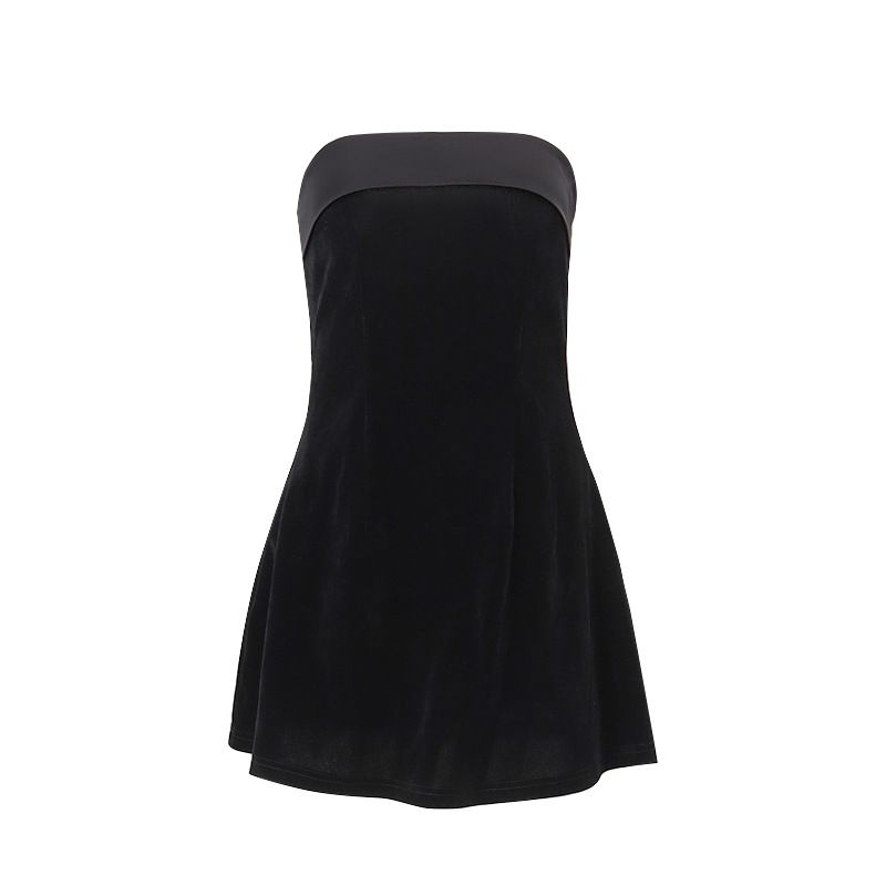 Women's Backless One-Shoulder Tube Top Dress Fashion Sexy Hot Girl Design Winter New_ecoleips.com