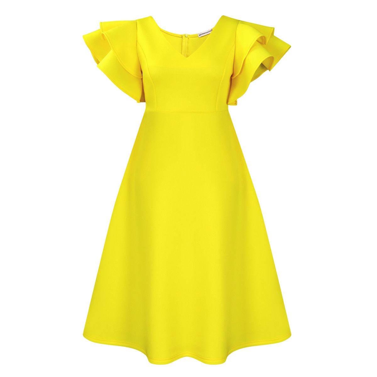 Women's Ruffle High-Waist A-Line Skirt New Style Banquet Party Dress_ecoleips.com