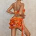 Aria Basics 2025 Cross-border European And American Tie-Dye Lace-Up Bikini Pleated Beach Skirt Three-Piece Women's Swimsuit Sexy_ecoleips.com