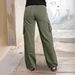 Women's Retro High-Waisted Wide-Leg Stretchy Denim Work Pants with Multiple Pockets Straight Leg for American Markets_ecoleips.com