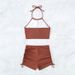 New Women's Clothing American Style Suspender Bikini Two Piece Flat Angle Sports Beach Swimsuit_ecoleips.com