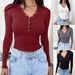 Y2K Slim-Fit Long Sleeve Top – Minimalist Solid Color T-Shirt For Women (White/Black/Burgundy/Dark Gray, S/M/L/XL)_ecoleips.com