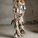 Women's Comfortable Soft Printed Striped Long Sleeved Pajama Set European And American Style Spring Summer New Arrival_ecoleips.com