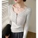 2025 Button Down Bottom Shirt For Women's Autumn/Winter 2025 New Outside To Show Off Thinness, Worn On The Ide Long_ecoleips.com