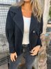 Elegant Wool Blend Notch Lapel Blazer With Button Closure & Faux Pockets – Versatile Women's Office & Casual Jacket_ecoleips.com