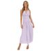 Women's Halter Neck Long Dress Summer Fashion Solid Color Street Style Fairy Waist Belt Cross Border Wholesale_ecoleips.com