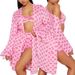 Women's Three Piece Set Sexy Front Opening Long Sleeved Comfortable Shorts_ecoleips.com