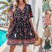 Women's Casual Vacation Dress Short Sleeved Printed Spring Summer Clothing_ecoleips.com