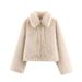 Women's Faux Fur Trimmed Jacket – Trendy Oversized Coat With Quilted Detailing For Fall & Winter_ecoleips.com