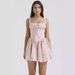 Trendy 2025 Sexy Summer Outfit With Floral Suspenders, Slimming Effect, Ballet Style Fluffy Short Skirt_ecoleips.com