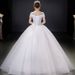Fairycore Off-Shoulder Wedding Dress Ethereal Princess Ball Gown With Floral Lace & Tulle Skirt (Breathable Polyester Silhouette,For Garden Weddings)_ecoleips.com