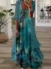 Summer Long-Sleeved Loose-Fitting Floral Totem Two-Piece Dress Set_ecoleips.com