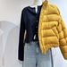girl Girl Girl 90 White Duck Ribbed Down Jacket For Women Winter 2025 New Style Zero Pressure Comfortable Warm Versatile Short Stand_ecoleips.com