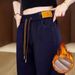 "High-Waisted Flared Jeans – Stretch Denim Pants With Lined Warmth (Plus Size, Black/Deep Blue)"_ecoleips.com
