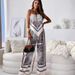 Women's clothing new fashion printed suspenders chest wrap + positioning flower pants suit_ecoleips.com