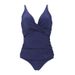 Aria Basics Cross-border Women's Triangle Swimsuit Double Shoulder Straps, European And American Sexy One-piece Ruched_ecoleips.com