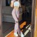 Women's clothing printed Bohemian high elastic tight flared sexy casual pants_ecoleips.com