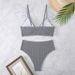 Verve 2025 New Striped High-Waisted V-Neck Ruffle Bikini Swimsuit For Women_ecoleips.com