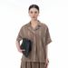 2025 Summer New Plus Size Women's Loose Slimming Short Sleeve Shirt Hook Pattern Fashion Brazilian Collar Blouse 68681_ecoleips.com