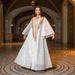 AB320 Muslim Evening Dress Arabic Dubai Gown Mesh Embroidery Sequin Robe_ecoleips.com