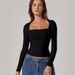 Aria Basics Aria Basics Cross-border European American Women's Square-neck Shirt, Autumn Top, Long-sleeved Slim-fit Pullover Milk Silk T-shirt,_ecoleips.com