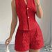Summer Fashion Casual V Neck Set Women's Irregular Vest Shorts_ecoleips.com