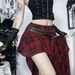 Irregular Plaid Midi Skirt CF25323 Slim Fit Bodycon Dark Style European American Chic Sexy Versatile Women's Bottoms_ecoleips.com