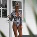 Women's Long Sleeved Swimsuit Snake Print One Piece Bikini_ecoleips.com