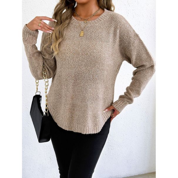 Autumn And Winter Pullover Top Women's Woven Sweater Casual Bottoming Shirt Round Neck Sweater Wholesale_ecoleips.com