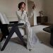European And American 2026 Sparkling Silver Sequined V-Neck Suit Jacket And Wide Leg Pants Two-Piece Set_ecoleips.com