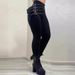 European And American Cross-border Women's High-waisted Buckle Skinny Pants, Pencil Slim-fit, Fashionable, Casual, Sexy_ecoleips.com