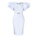 D580 European And American Cross-Border Summer Round Neck Ruffle Sleeve Rhinestone Bodycon Party Banquet Hollow Out_ecoleips.com