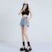 2025s Women's Denim Shorts Summer 2025 New High Waist Slimming Wide Leg Loose A-line Ultra Short Hot Pants Trendy Ins Thin_ecoleips.com