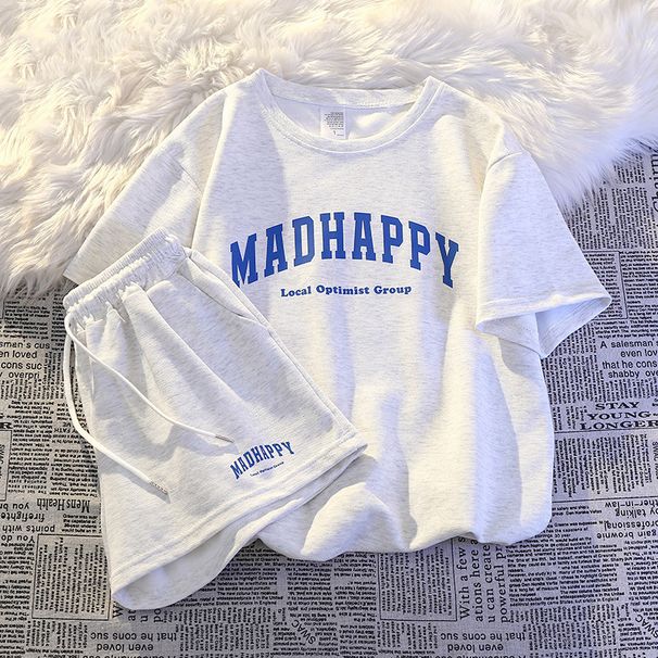 Women's Clothing New Style Fashionable Loose Short Sleeved Shorts Two Piece Suit_ecoleips.com