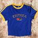 Women's Y2K Cropped Blue T-Shirt Short Sleeve Summer Top for World Cup Streetwear Fashion_ecoleips.com
