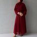 Minimalist Chiffon Blouse & Midi Skirt Set – Long Sleeve Office-To-Dinner Outfit (Black, Navy, Wine, Beige, Brown, Xs-Xxxl)_ecoleips.com